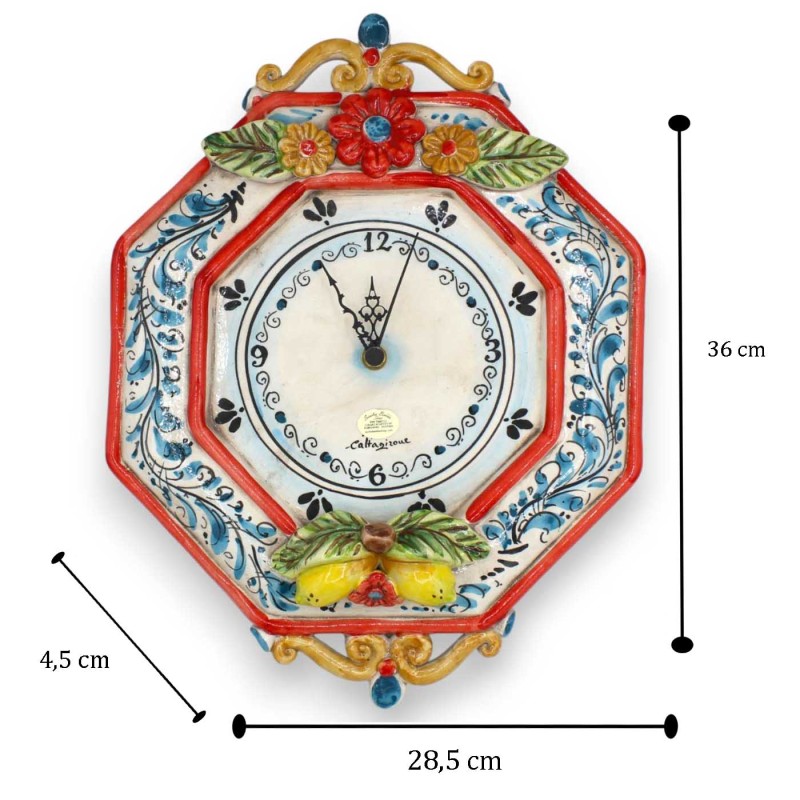 Caltagirone ceramic clock, approx. 36...