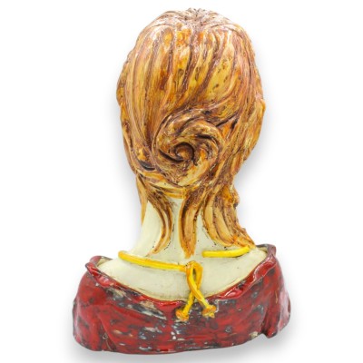 Busto de mujer con mariposas, modelo "Libertad", cerámica de Caltagirone, aprox. 32 x 23 cm. EDICIÓN LIMITADA.