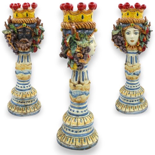 Bougeoir à tête de Janus Bifrons à deux visages,...