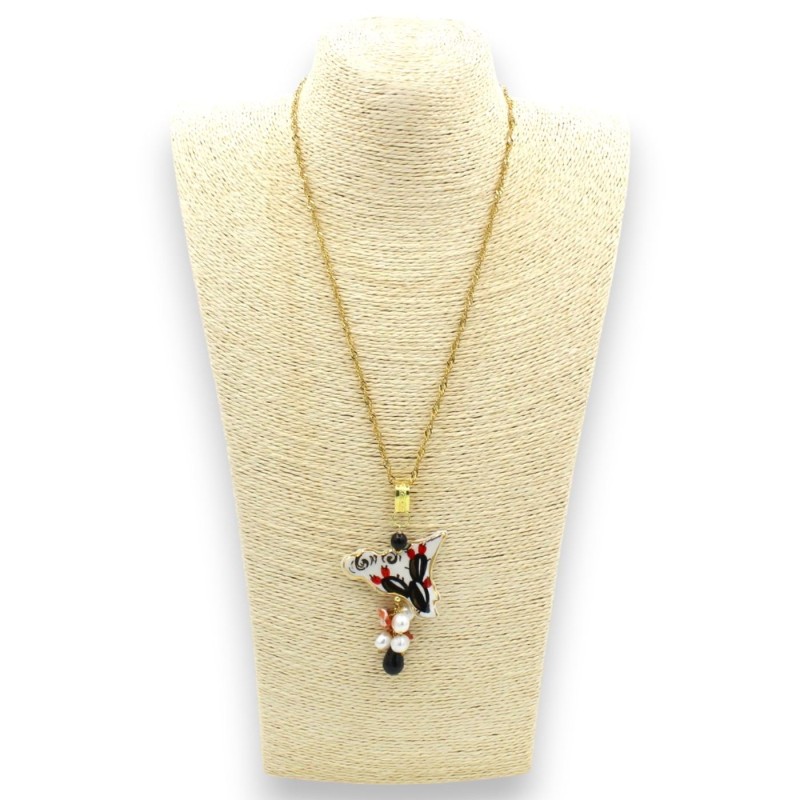 Collar de acero con colgante de...