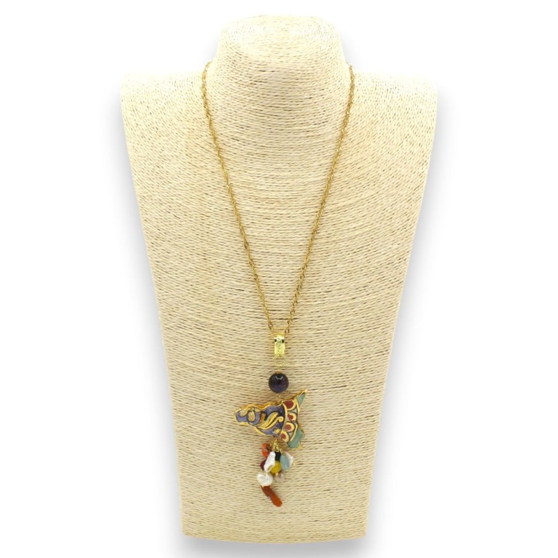 Stalen halsketting met Siciliaanse...