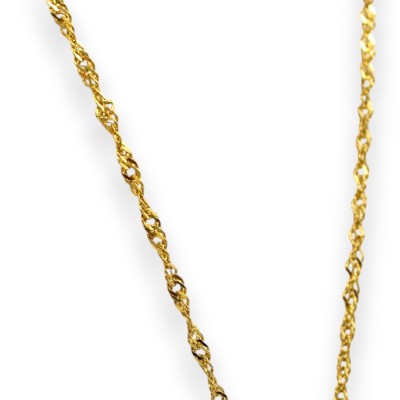 Naszyjnik ze stali z sycylijską zawieszką z ceramiki Caltagirone, dł. ok. 65 + 8 cm, emalia ze złota 24k, MD3