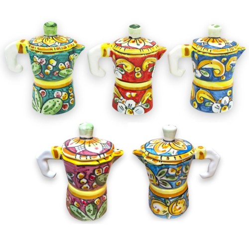 Moka pot, coffee and sugar holder, Caltagirone ceramic,...
