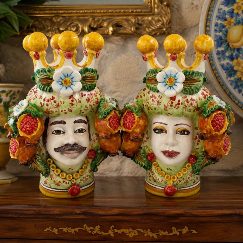 Morenkop van Caltagirone, ca. 30 cm...