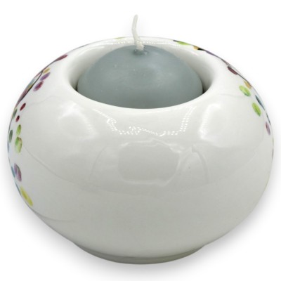 Theelichthouder, Caltagirone keramiek, Ø 10 x 6 cm ca. (1 stuk) Twee decoratiemogelijkheden