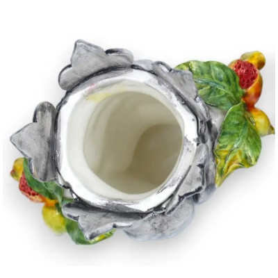 Tête de Maure en céramique fine avec couronne et turban - environ 16 cm de haut, ornée de motifs de figuier de Barbarie