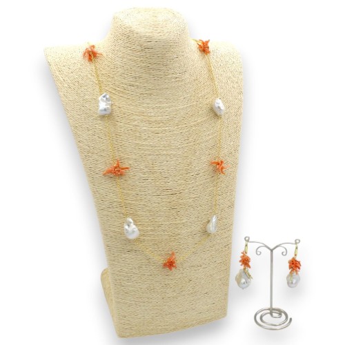Handgefertigtes Halsketten- oder Ohrring-Set (1 Stück)...