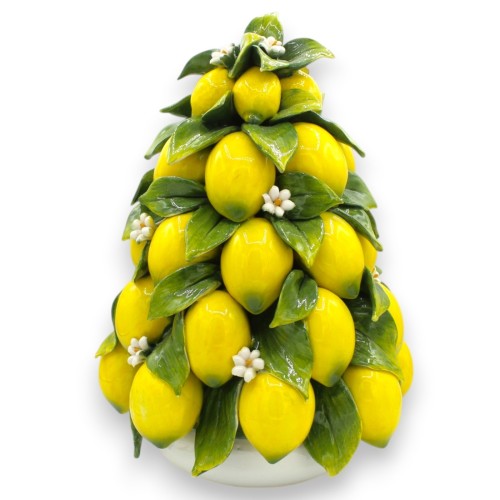 Zitronenpyramide mit rundem Sockel, feine Keramik, ca. 32...
