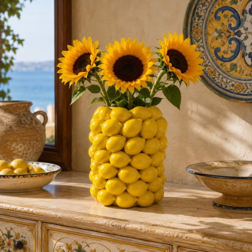 Lemon Vase, Modern Design, Fine Ceramic, h 27 x Ø 24 cm... 2