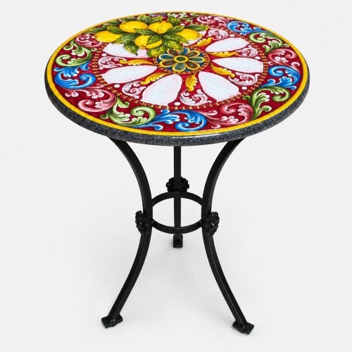 Ronde tafel van Etna-lavasteen, diameter 50 cm,...