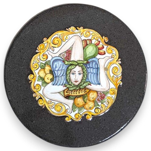 Ronde tafel van Etna-lavasteen Ø 60 cm, smeedijzeren... 2