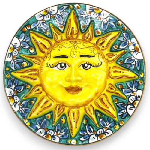 Disque solaire en céramique de Caltagirone, env. Ø 25 cm....