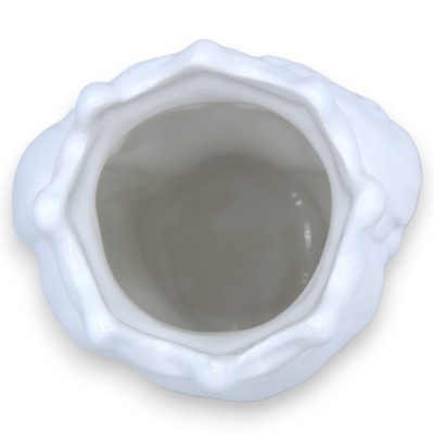 Dunkelbrauner Kopf aus Caltagirone-Keramik – ca. H 13 / 14 cm (1 Stück) Glänzend weiße Krone und Frucht - 