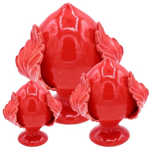 Pumo in pregiata ceramica, color Rosso, con 4 opzioni dimensione - (1Unità) - 