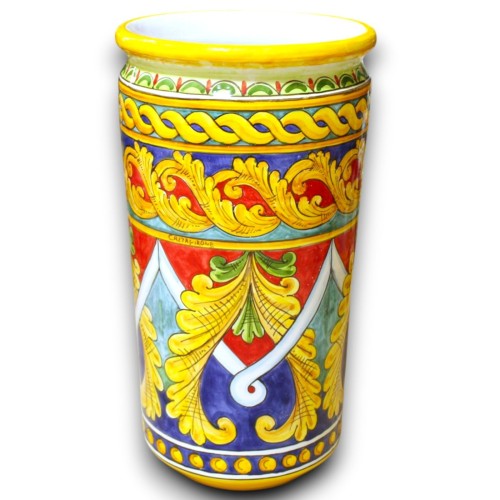 Zylindrischer Schirmständer, Caltagirone-Keramik, ca. 50...