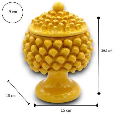 Pot à biscuits Pigna Potiche avec pied, céramique sicilienne, h 20 x Ø 15 cm (1 unité), plusieurs coloris disponibles