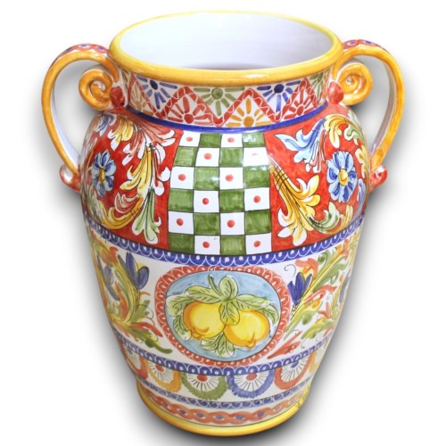 Sycylijski ceramiczny dzban z uchwytami, wys. 50 x 38 cm,...