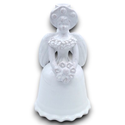 Castiçal Matrangela, cerâmica siciliana fina, dois tamanhos disponíveis (1 unidade) Branco Monocromático