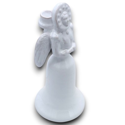 Matrangela porta Candela, pregiata ceramica Siciliana, h 22 x 9 cm ca. Bianco Monocolore