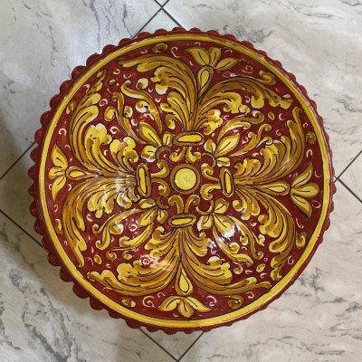 Pigna Tortenständer-Mittelstück aus Caltagirone-Keramik – Durchmesser ca. 28 cm - 