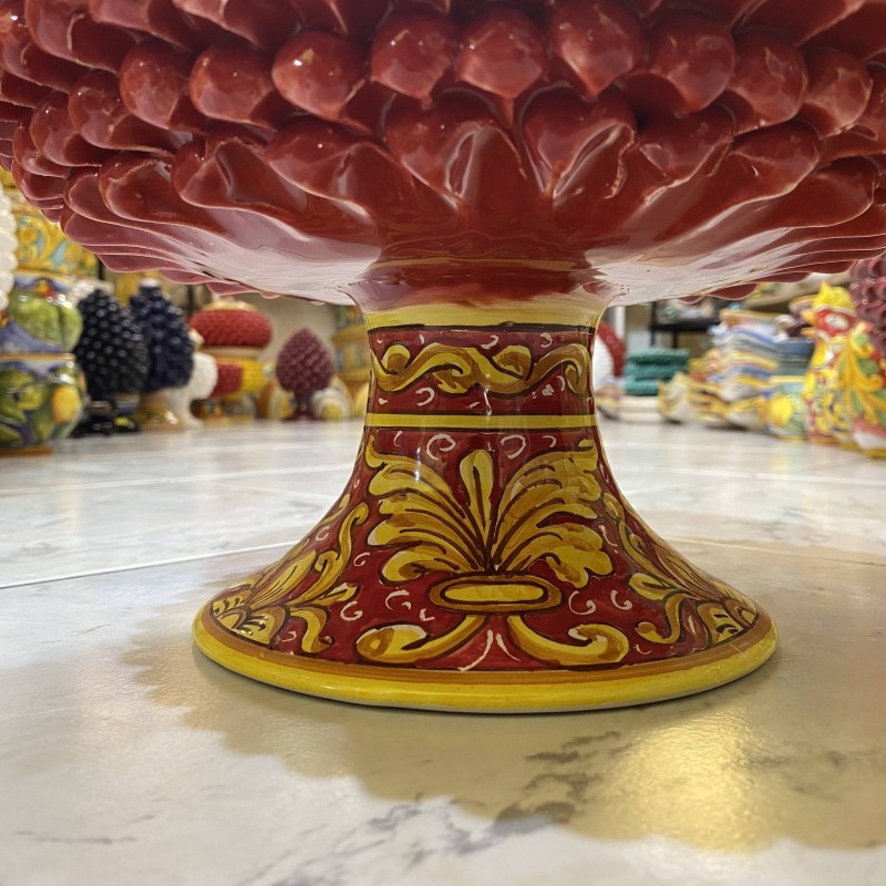 Centro de mesa Pigna em cerâmica Caltagirone - diâmetro de cerca de 28 cm - 