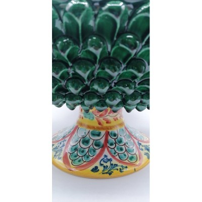 Centerpiece Pigna stand in Caltagirone ceramic - diameter about 28 cm - 