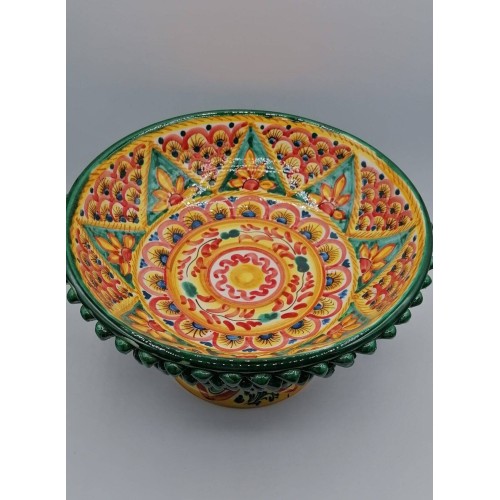 Centrotavola Alzata Pigna w ceramice di Caltagirone – średnica około 28 cm -  2