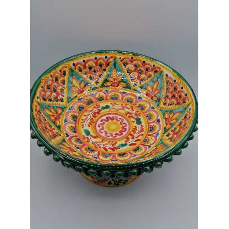Centerpiece Pigna stand in Caltagirone ceramic - diameter about 28 cm - 