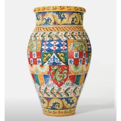 Frasco grande com decoração de carrinho siciliano - altura cerca de 75cm - 
