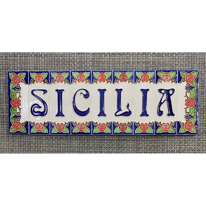 Huisletters en cijfers in fijn Siciliaans keramiek, met de hand versierd - 