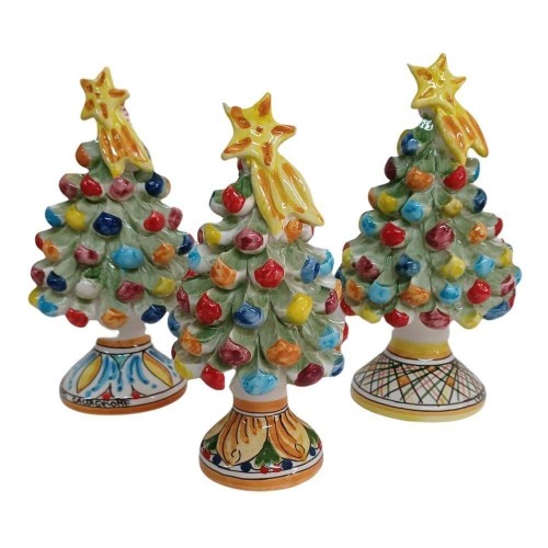 Keramisk julgran Caltagirone, höjd 15 cm - 