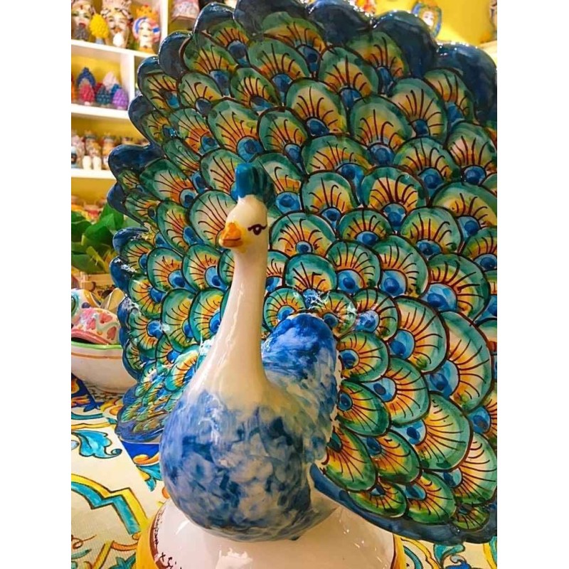Pavão de cerâmica Caltagirone - 2 tamanhos disponíveis - 