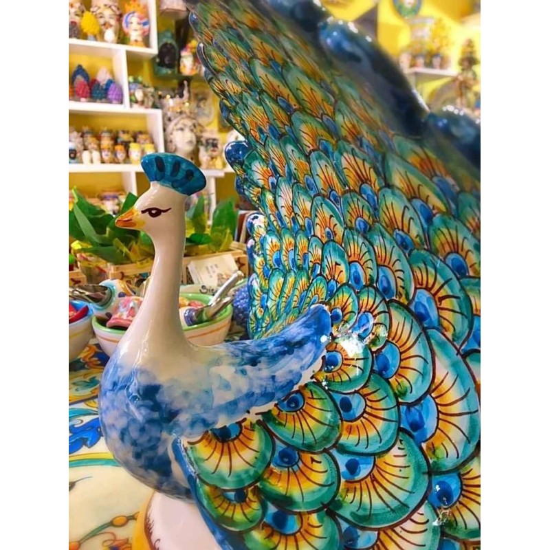 Pavão de cerâmica Caltagirone - 2 tamanhos disponíveis - 