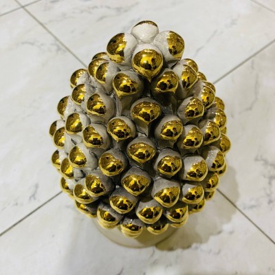 Pinha em preciosa cerâmica Caltagirone Pontas ZECCHINO GOLD - Vários tamanhos disponíveis - 