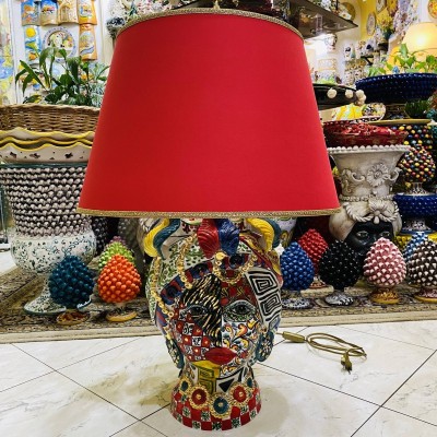 LUXURY ZECCHINO GOLD Woman Head Lamp - Caltagirone Elite series - height 70 cm - 