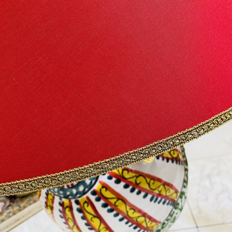 LUXURY ORO ZECCHINO Lume Testa Donna - h 70 cm ca. ceramica Caltagirone serie Elite, decoro moderno - 