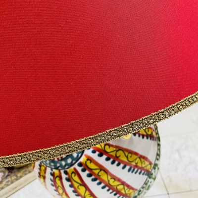 LUXURY ORO ZECCHINO Lume Testa Donna - h 70 cm ca. ceramica Caltagirone serie Elite, decoro moderno - 