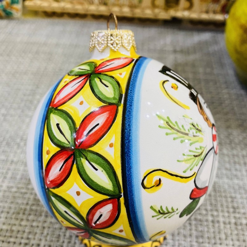 Bożego Narodzenia w ręcznie ozdobionej ceramice – rozmiar dużej średnicy 10 cm - 