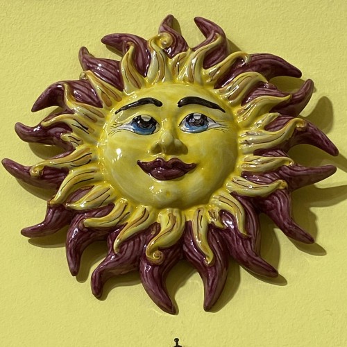 Sol de Fuego en cerámica siciliana - Ø 30 cm, con 6 opciones de color (1ud) -  2