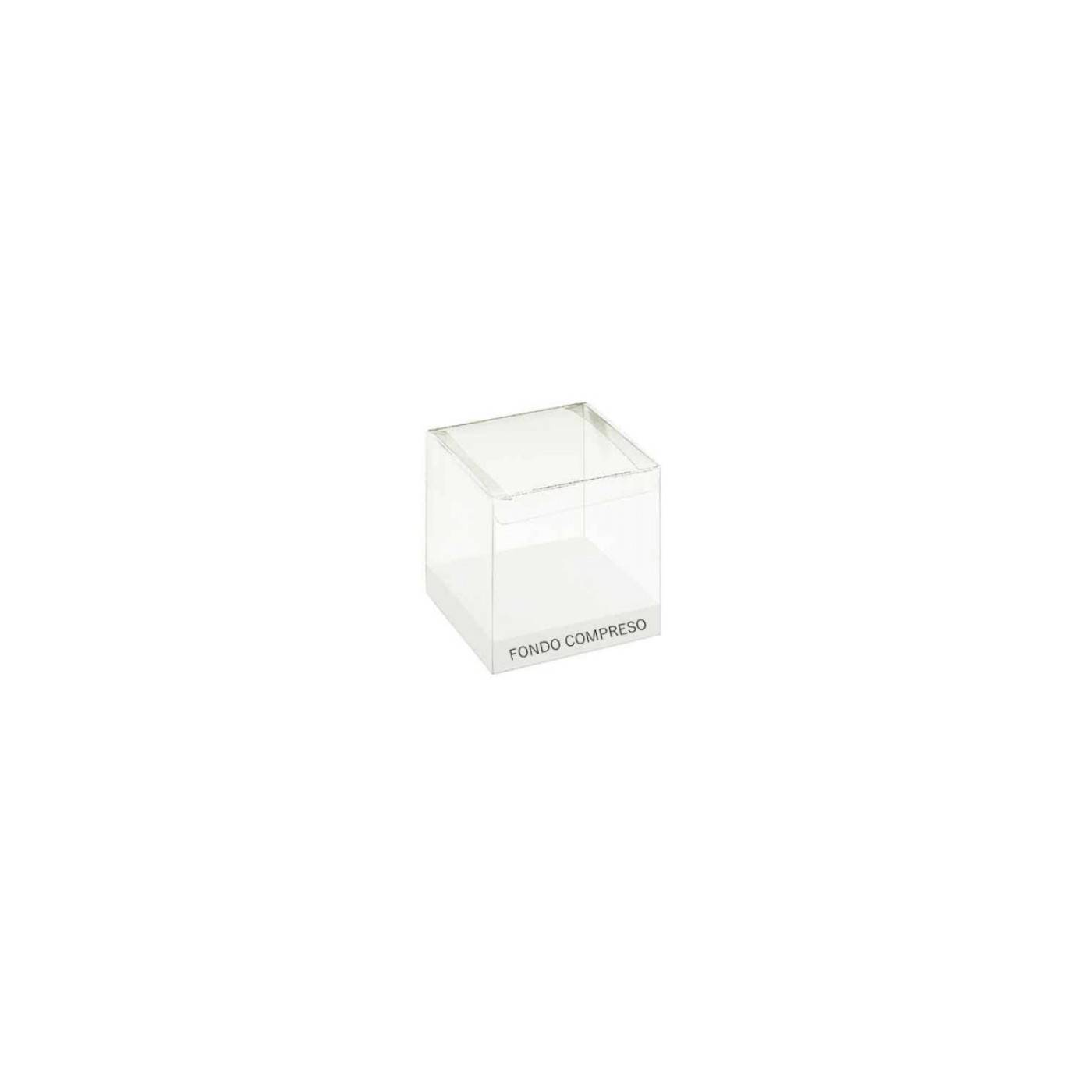 Caja transparente para regalos con fondo - 10x10x14 cm