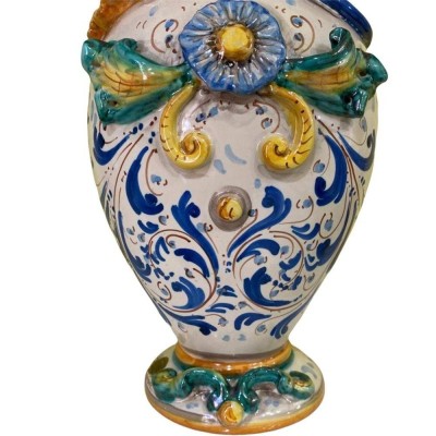 Tanzende Signorotti, Lumiere aus Caltagirone-Keramik, Reliefdekorationen – Höhe ca. 50 cm - 