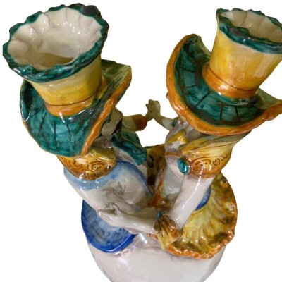 Dansers, Ceramische lichten van Caltagirone, opluchtings decoraties, ongeveer 50 cm - 
