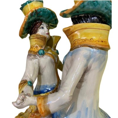 Signorotti Danzanti, Lumiere in Caltagirone ceramic, relief decorations - Height about 50 cm - 