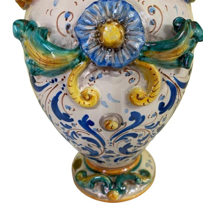 Signorotti Danzanti, Lumiere in Caltagirone ceramic, relief decorations - Height about 50 cm - 