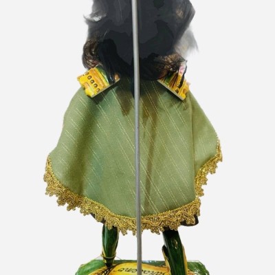 Sizilianische Marionette, Paladin aus Caltagirone-Keramik – karolingische Linie – Sockel aus Lavastein – SARACENO – 55 x