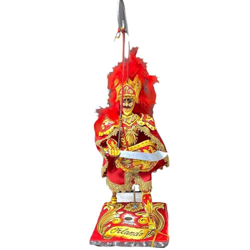 Sicilian Pupo, Ceramic Paladino van Caltagirone - Linea carolingia - basis lava Stone - ORLANDO 5520 - 