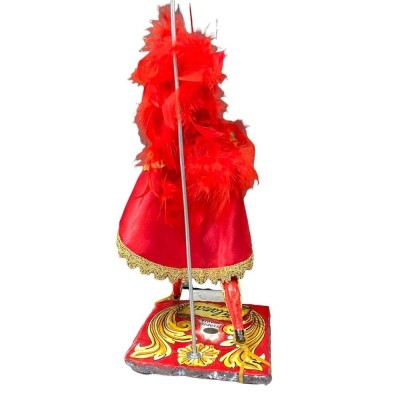 Sicilian puppet, Paladin in Caltagirone ceramic - Carolingian line - lava stone base - ORLANDO - cm 55x20 - 
