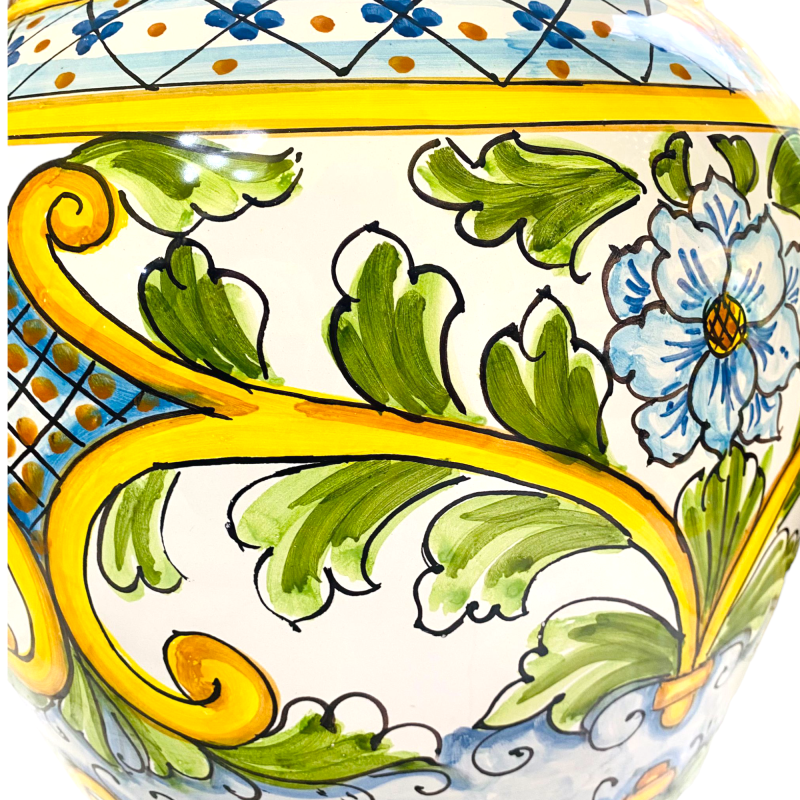 Grote keramische paraplu stand van Caltagirone decoratie Baroque en Flowers, lengte 50 cm - 