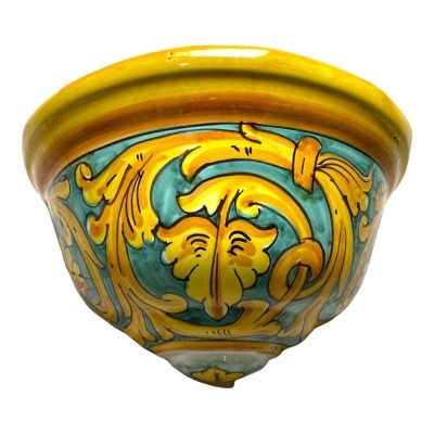 Gerla Medium, vaso para plantas ou cinzeiro de parede, decorado à mão - Mede cerca de 27x15x15 cm - 