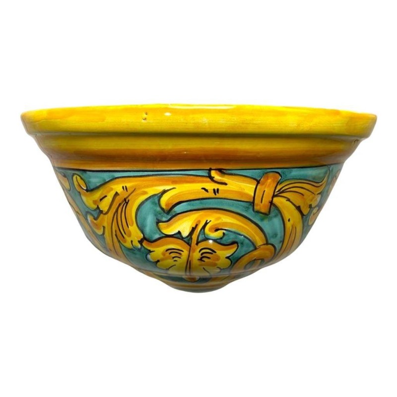 Gerla Media, plantenpot of muur asbak, hand gedecoreerd, gemiddeld 27x15 cm approx - 